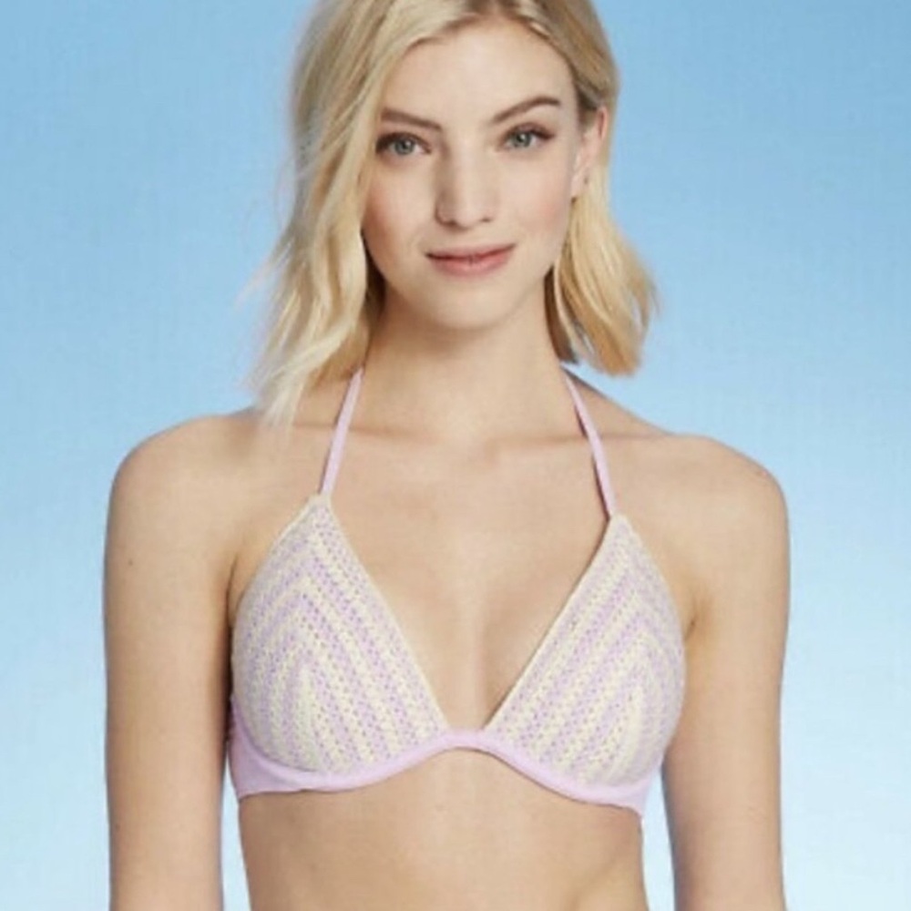 NEW Shade & Shade‎ Lavender Knit Bikini Top